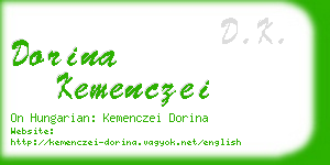 dorina kemenczei business card